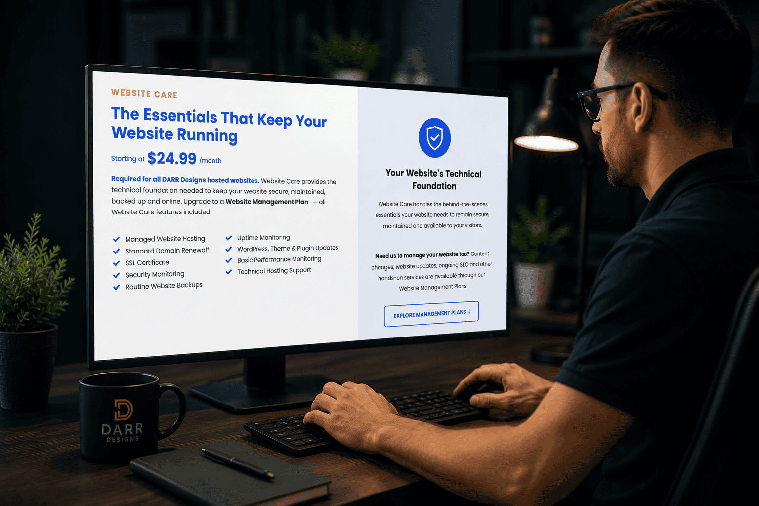 DARR Designs website maintenance and support services