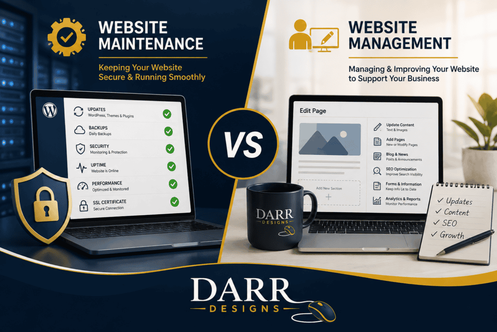 Website maintenance and website management services for small businesses